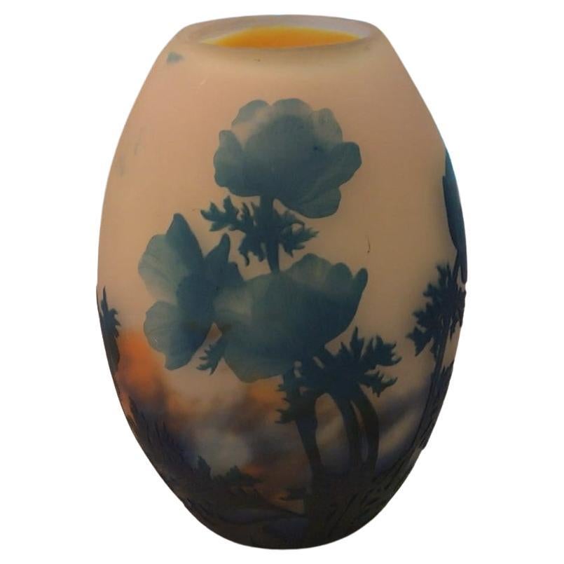 Vaso francese, Firma: Muller Freres Luneville, Jugendstil, Art Nouveau, liberty