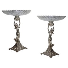 Paire de vases WMF, allemand, style Jugendstil, Art nouveau, Liberté, 1900