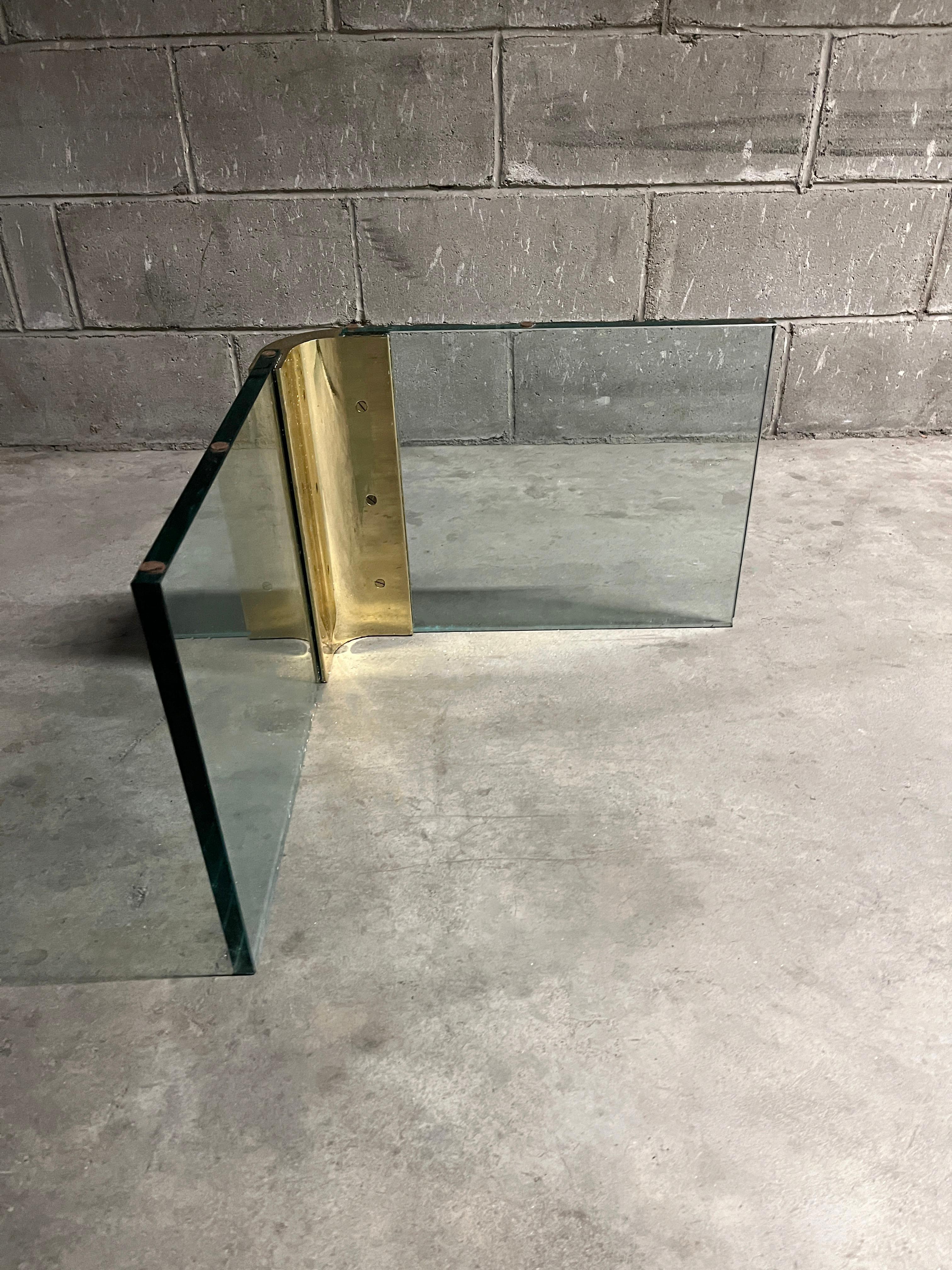 Leon Rosen for Pace Collection Brass and Glass Coffee Table 1970s For Sale 2