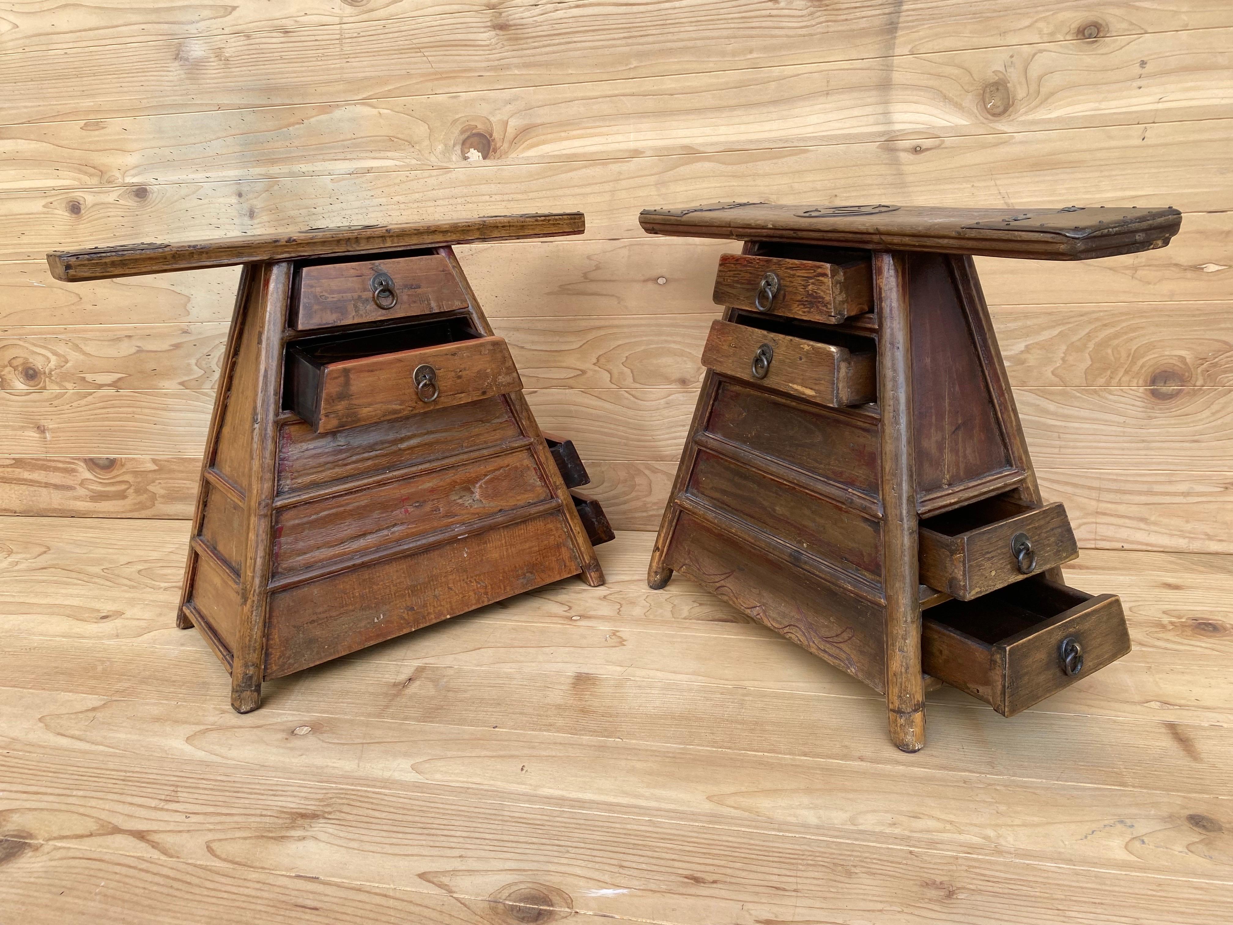 Antique Qing Style Chinese Barber Stool - Pair For Sale 2