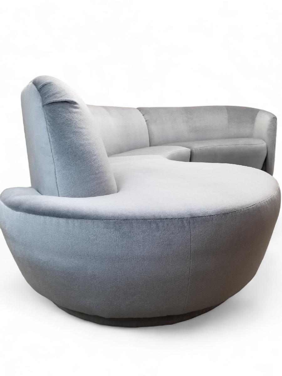 Vintage 3 piece Sectional Sofa Newly Upholstered in Mohair 3
