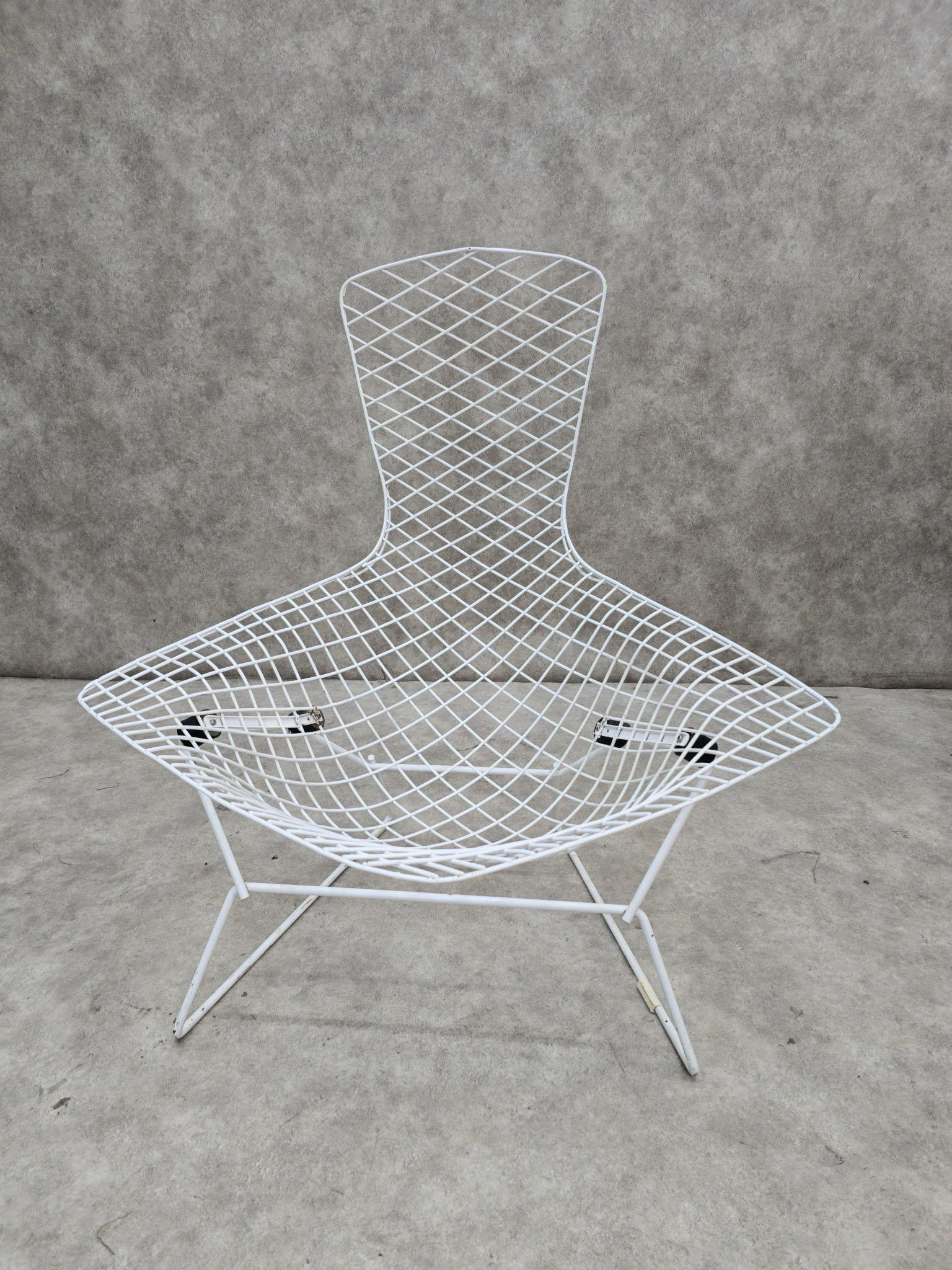 Mid Century Modern Harry Bertoia For Knoll Bird Lounge Chair En Blanco