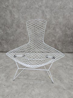 Mid Century Modern Harry Bertoia For Knoll Bird Lounge Chair En Blanco