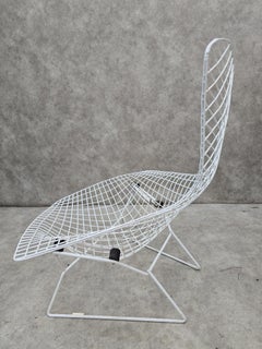 Harry Bertoia pour Knoll fauteuil de salon oiseau blanc mi-siècle moderne
