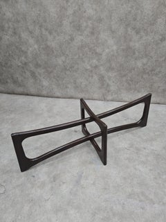 Mid Century Adrian Pearsall Style Bowtie Walnut and Glass Top Coffee Table