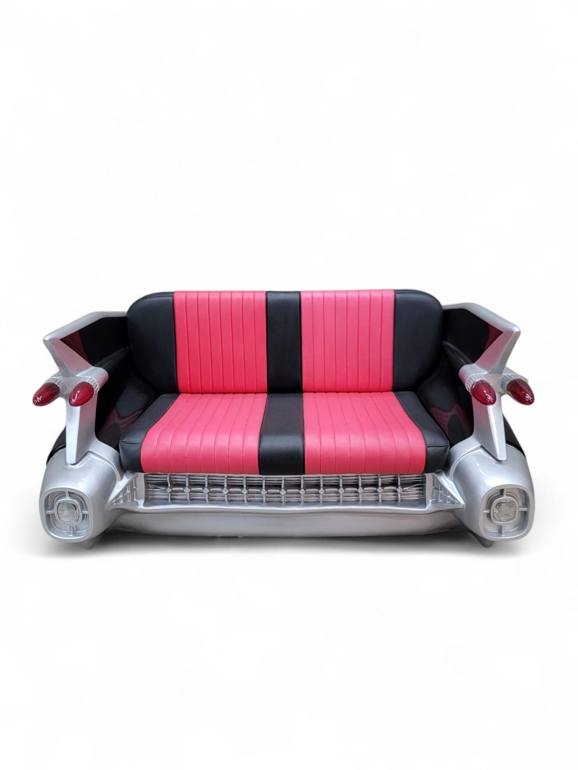 1959 Cadillac Style Sofa — Iconic Automotive-Inspired Design In Good Condition For Sale In Chicago, IL