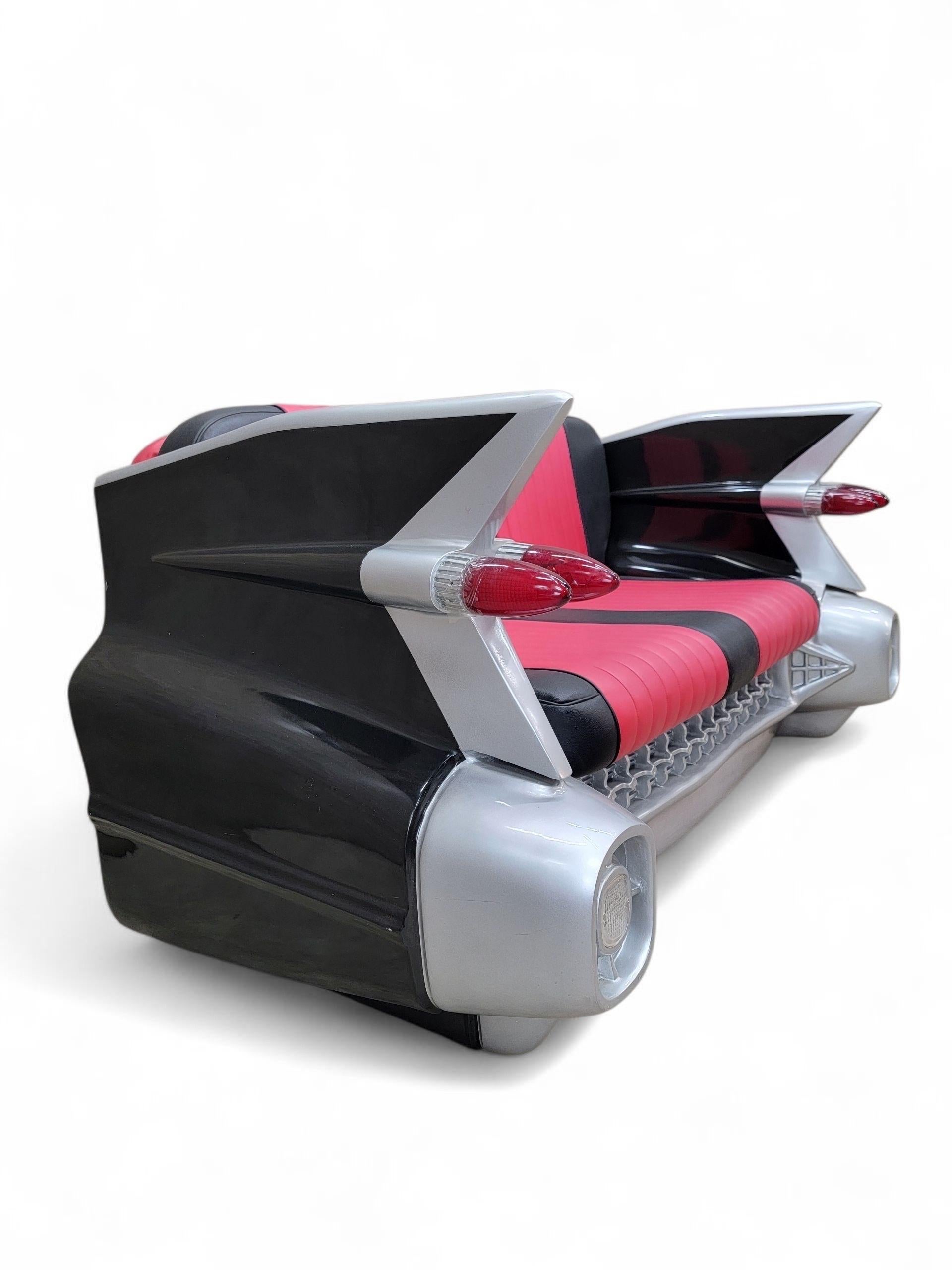 Fiberglass 1959 Cadillac Style Sofa — Iconic Automotive-Inspired Design For Sale