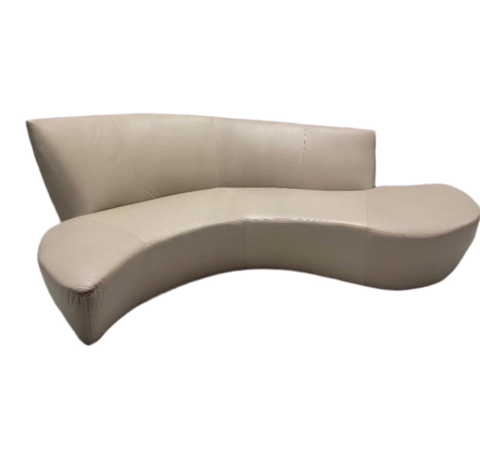 Mid Century Modern Asymmetrical Serpentine Bilbao Sculptural Sofa Newly Reupholstered in Holly Hunt “Putty” Leather

This sofa is breathtaking in person-sure to make a huge statement.

Item does not have maker's label.


