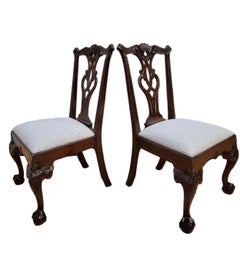 Henredon Furniture Mahogany Chippendale Ball and Claw Dining Chairs - Set of 6