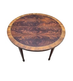 Table Vintage en acajou flammé avec console pliante Demi Lune