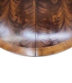 Table Vintage en acajou flammé avec console pliante Demi Lune