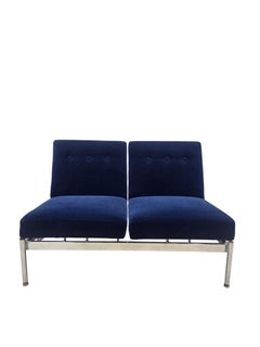 Mid Century Modern 2 Piece Sofa Set by Steelcase Newly Reupholstered in Mohair