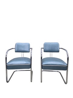 Art Deco Cantilever Chairs Newly Reupholstered - Pair