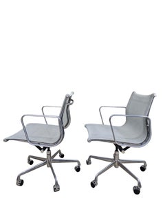 MCM Herman Miller Eames Grey Mesh Low Back Chairs – Pair