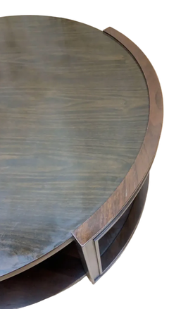 Mid Century Modern Round Twi Tier Coffee Table on Casters by Dunbar