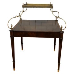 Antique Weiman Heirloom French Louis Brass Mounted Tray Top Single Drawer Table