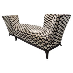 Vintage Geneva Tete-a-Tete Donghia Chaise Lounge Newly Upholstered in Chenille