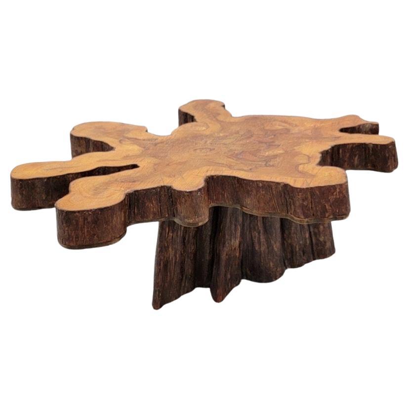 Vintage Single Slab Live Edge Natural Free-form Tree Cut Couchtisch