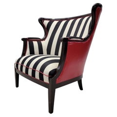 Regency Style Baker Furniture Wingback Chair Newly Custom Upholstered