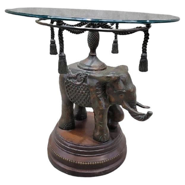 Vintage Erin Lane Bronze Elefant Sockel Beistelltisch