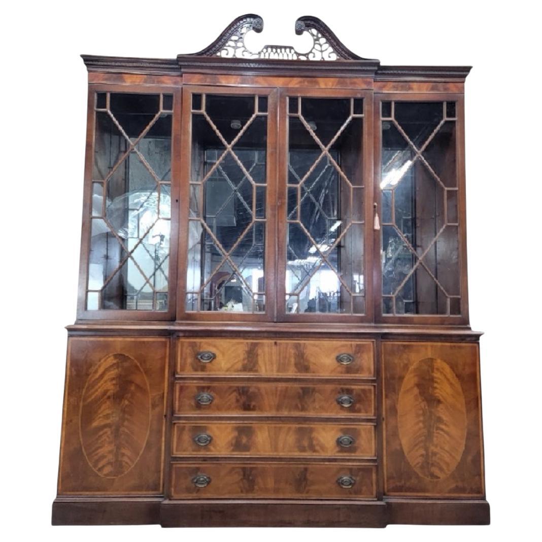 Antico mobile da esposizione in mogano a fiamma libera di Robert W. Irwin Co. in vendita