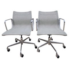 MCM Herman Miller Eames Grey Mesh Low Back Chairs – Pair
