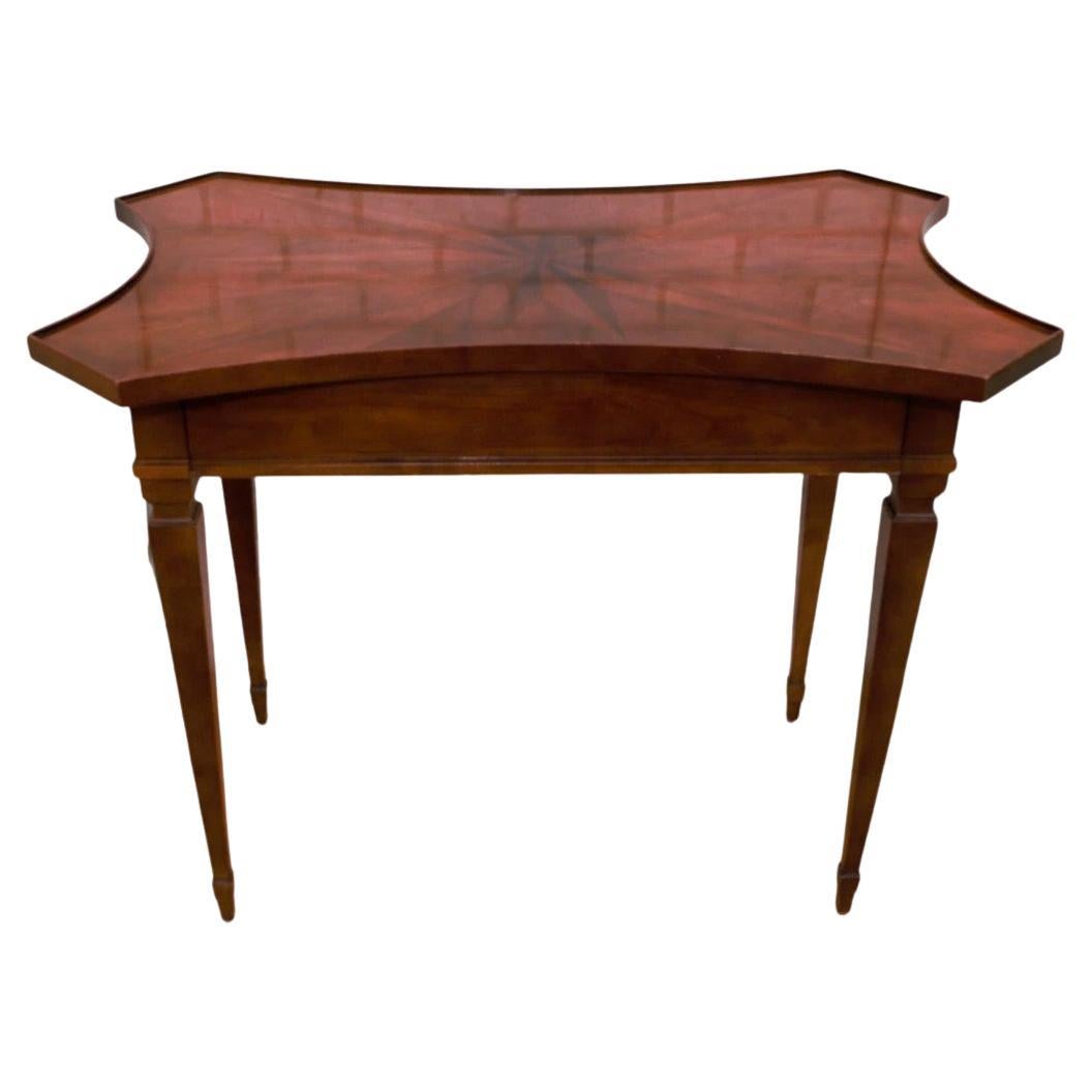Vintage Baker Furniture Federal Style  Inlaid Tea Side Table For Sale