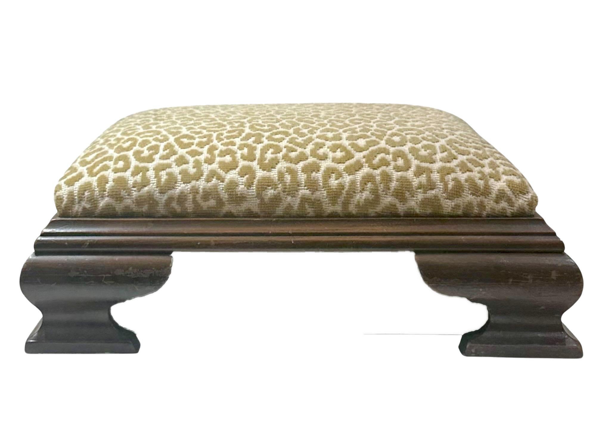 Textile Chippendale Style Bench In Scalamandre For Sale