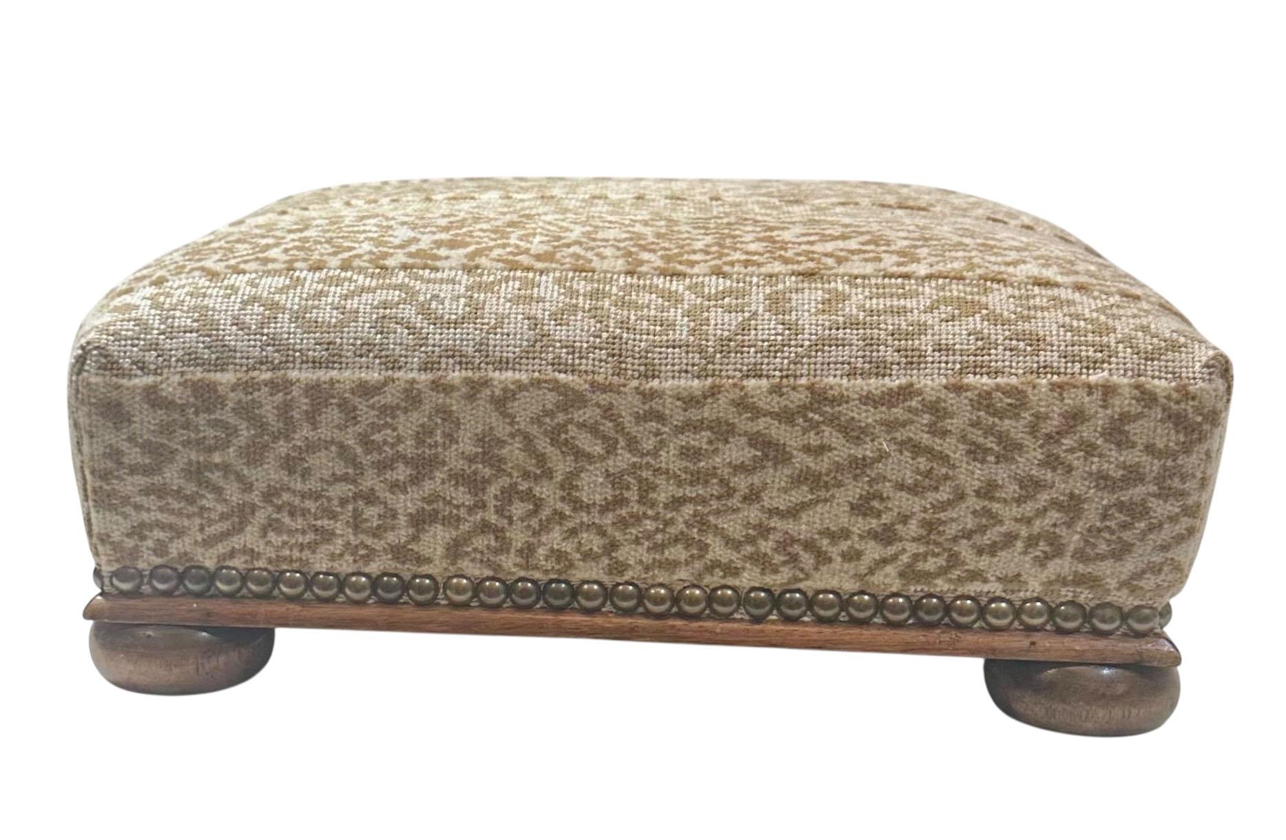 Banco Biedermeier del siglo XIX en terciopelo de corte leopardo Scalamandré en Bueno estado para la venta en Tampa, FL
