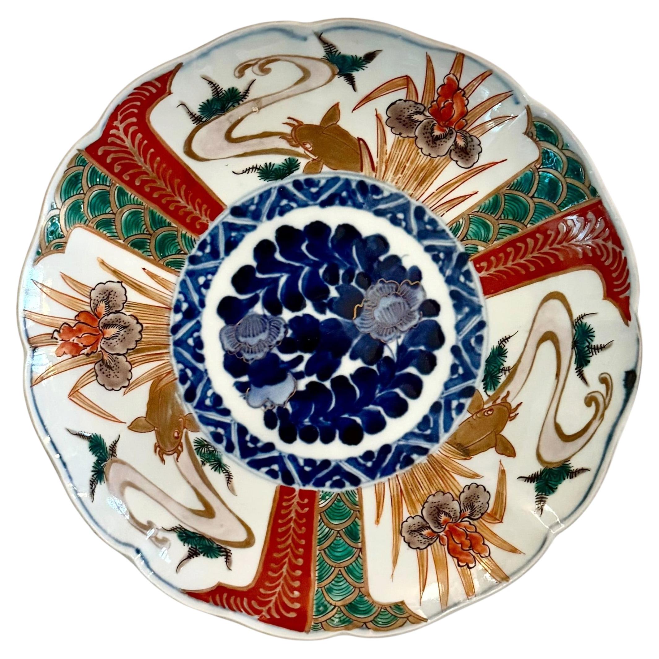 Turn of the Century Japanese Imari Porcelain Plate For Sale