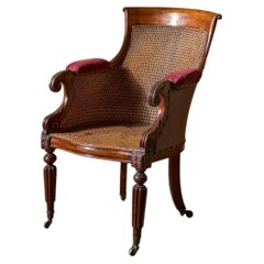 Victorian cane seated country house library chair