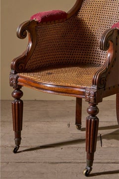 Victorian cane seated country house library chair