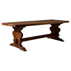 19th Century solid oak refectory dining table