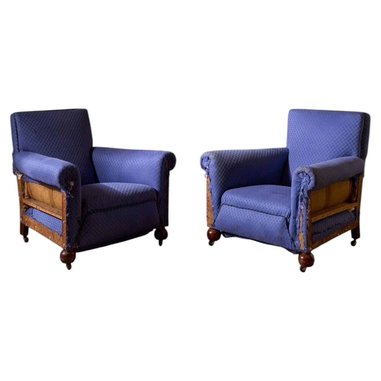 Pair or Art Deco club chairs For Sale