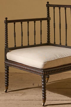 19th century Ebonised bobbin corner chair