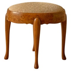 Art Deco burr walnut stool