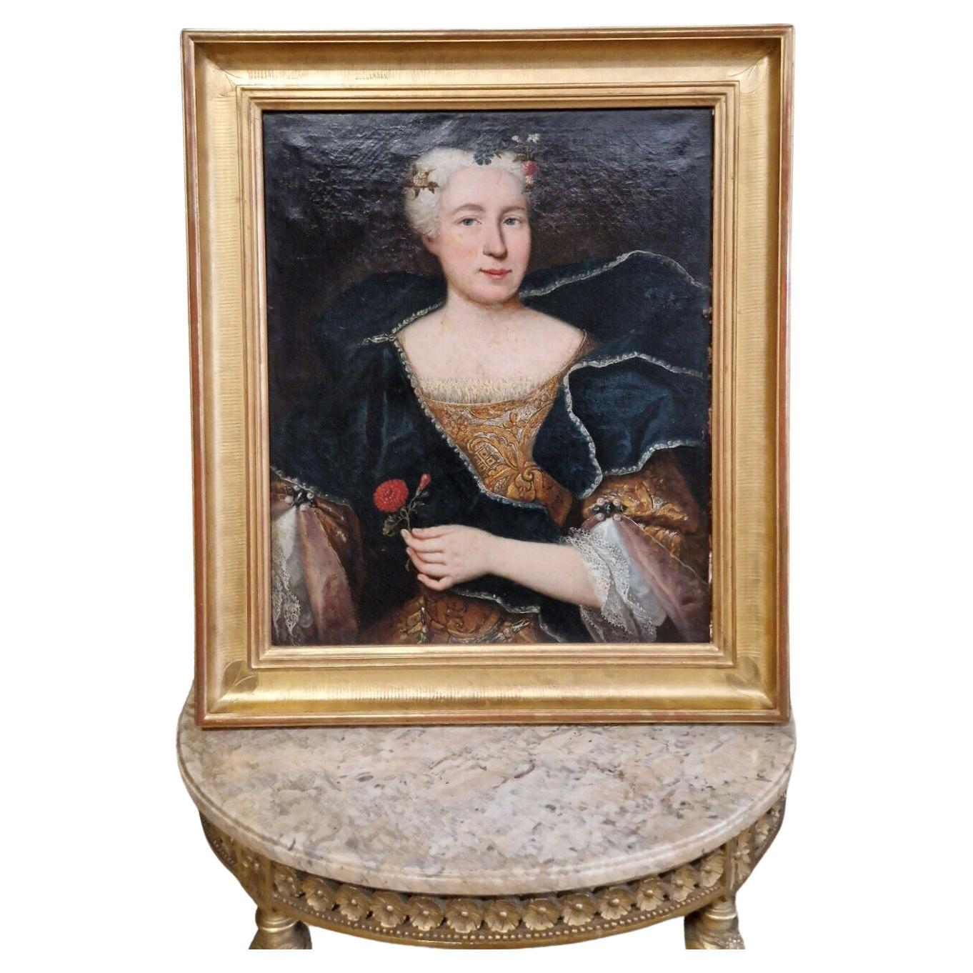 18th Century Double Sided Oil Painting in a Beautiful Gilt Frame 