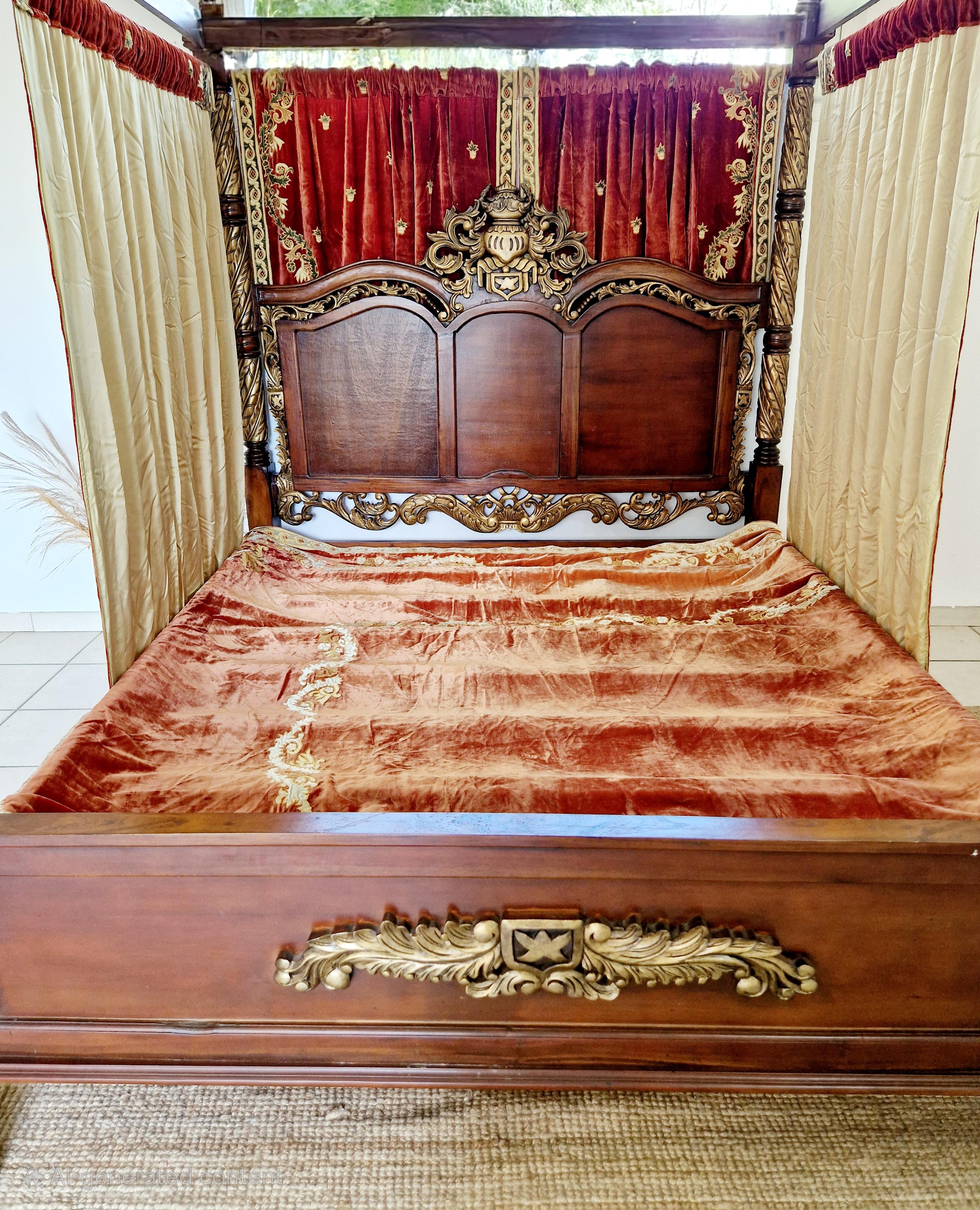 Lit à baldaquin à quatre colonnes Super King Size Bon état - En vente à Buxton, GB