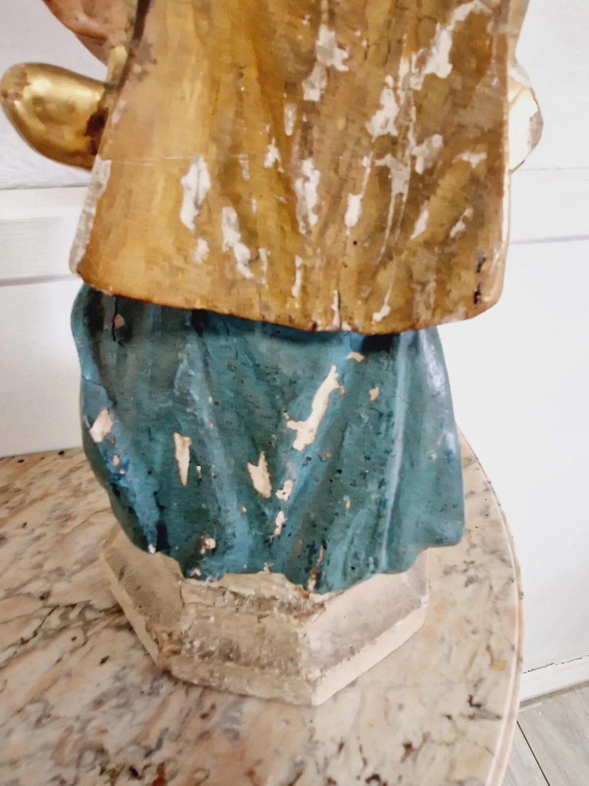 French Pair of Antique 18th Century Angel Torch Holders For Sale