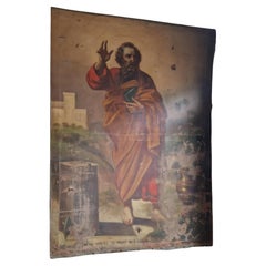 Huge 18th Century Oil Painting Saint Matthias the Apostle