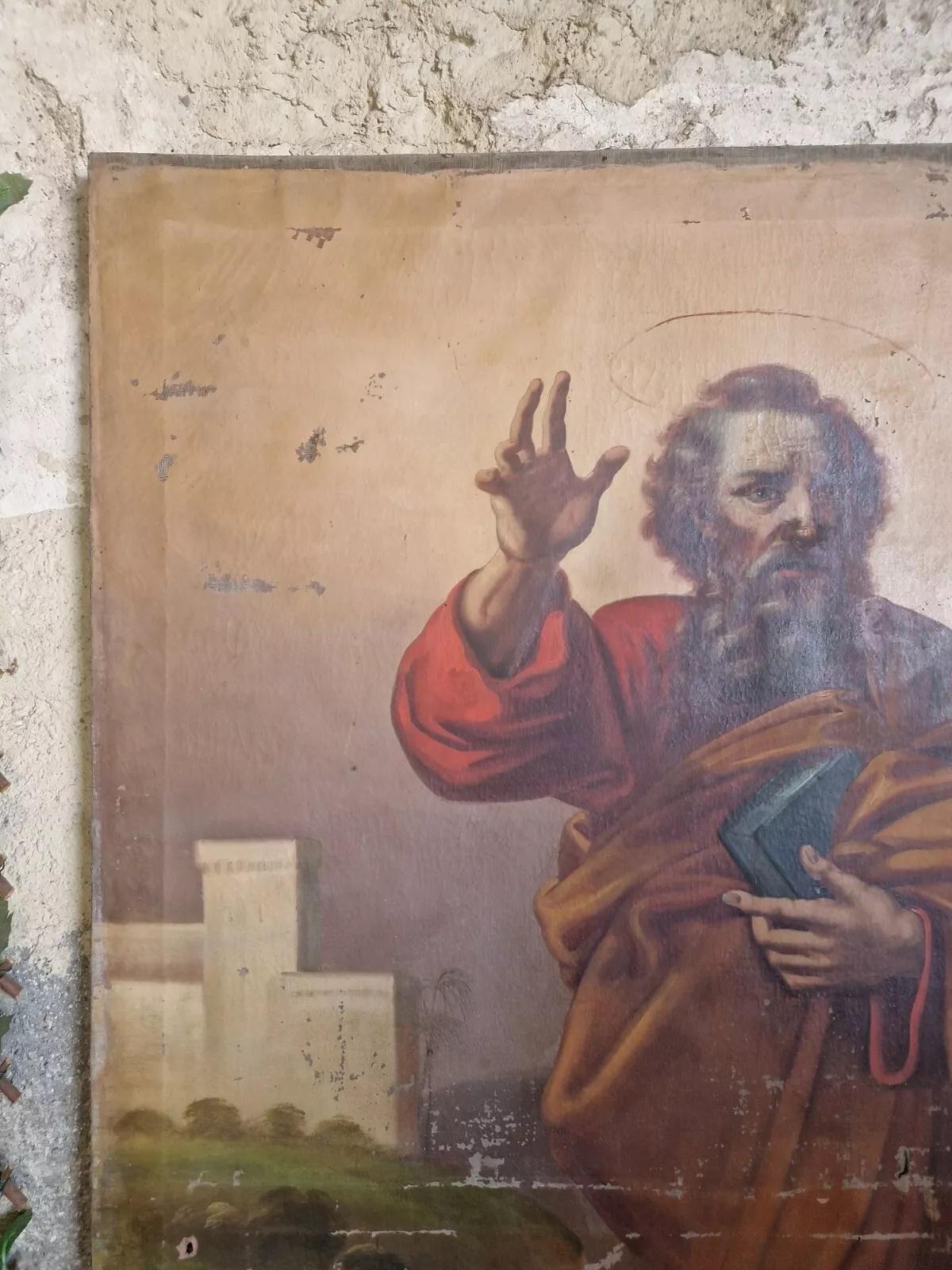 Großes Ölgemälde des 18. Jahrhunderts, Saint Matthias der Apostel, Apostle (Handbemalt) im Angebot