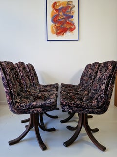 Set of 6 Vintage Bentwood Dining Chairs Milo Baughman, Tapestry