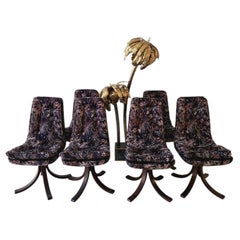 Set of 6 Vintage Bentwood Dining Chairs Milo Baughman, Tapestry