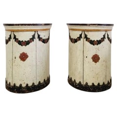 Italian Polychromed Drum Cupboards, Louis XVI Style, 18th Century