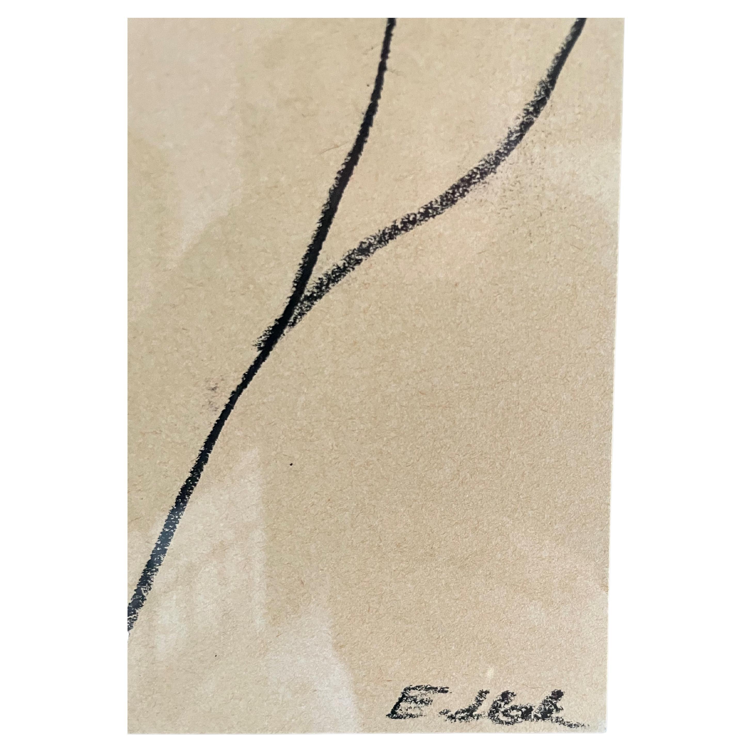 Rare and unique charcoal drawing. The Artist is currently unknown. It formed part of the collection of the late Francois Catroux and his wife Betty Catroux.