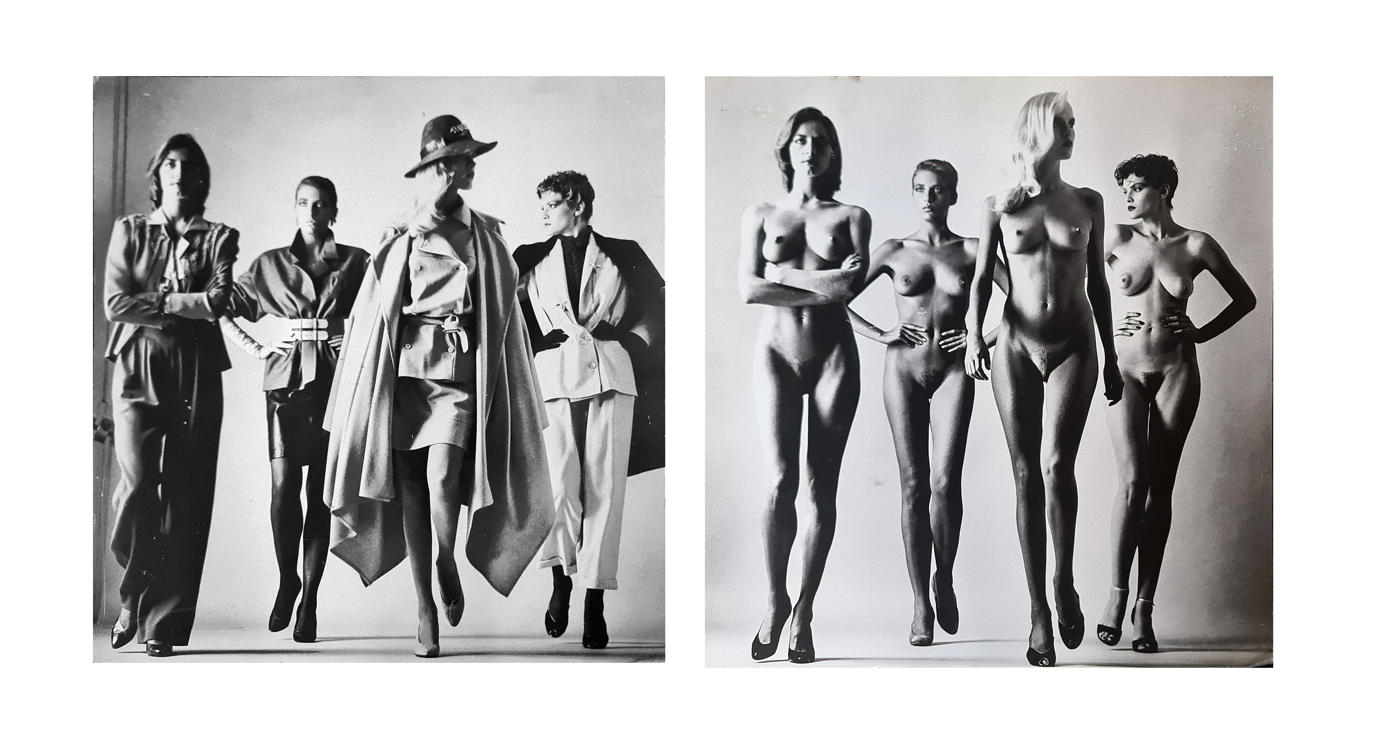 Style of Helmut Newton "Sie Kommen Dressed' and 'Sie Kommen Naked" '1981' For Sale