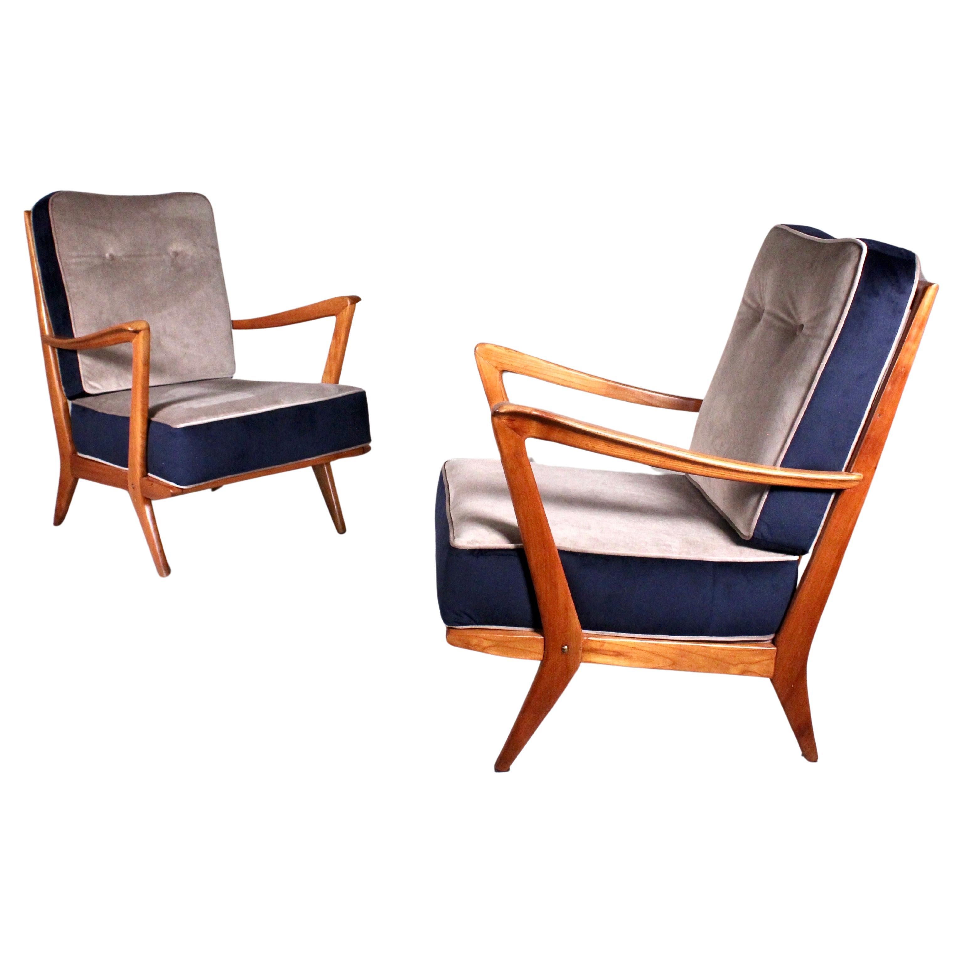 Set of 2 Armchair by Gio Ponti, mod.516, variant, Cassina For Sale