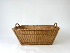 Großer französischer Korb im Vintage-Stil, Mitte des 20. Jahrhunderts