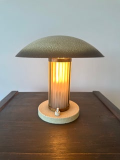 Art Deco Brass & Glass table lamp. France c.1920-30
