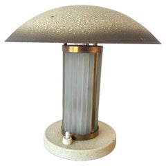Art Deco Brass & Glass table lamp. France c.1920-30
